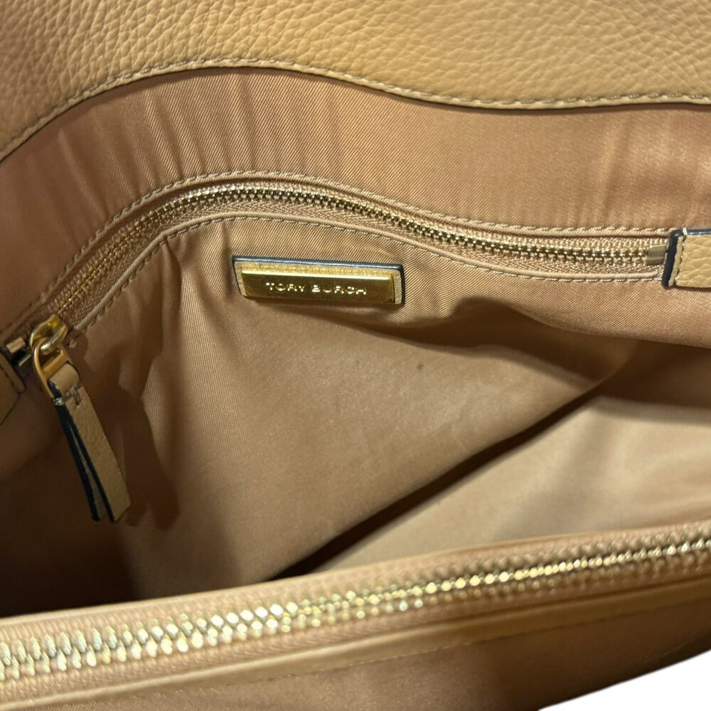 Tory Burch McGraw Triple Compartment Leather Satchel - Tiramisu - Picture 8 of 17